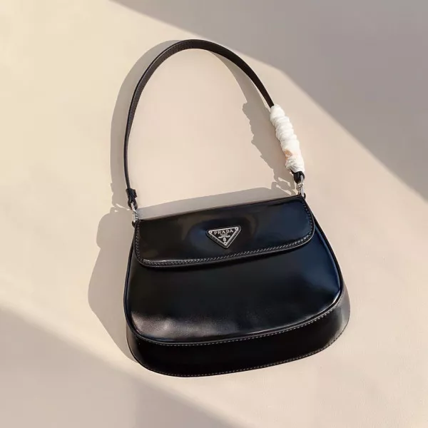 Bagsoffer PRADA Cleo brushed leather shoulder bag with flap 0117