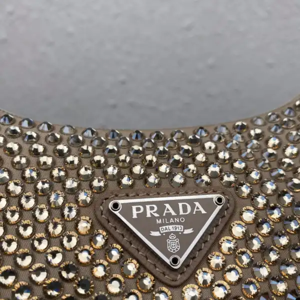 Bagsoffer PRADA Satin mini-bag with artificial crystals 0203